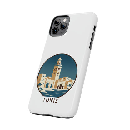 Coque de téléphone motif paysage urbain de Tunis — Coque de protection résistante pour iPhone