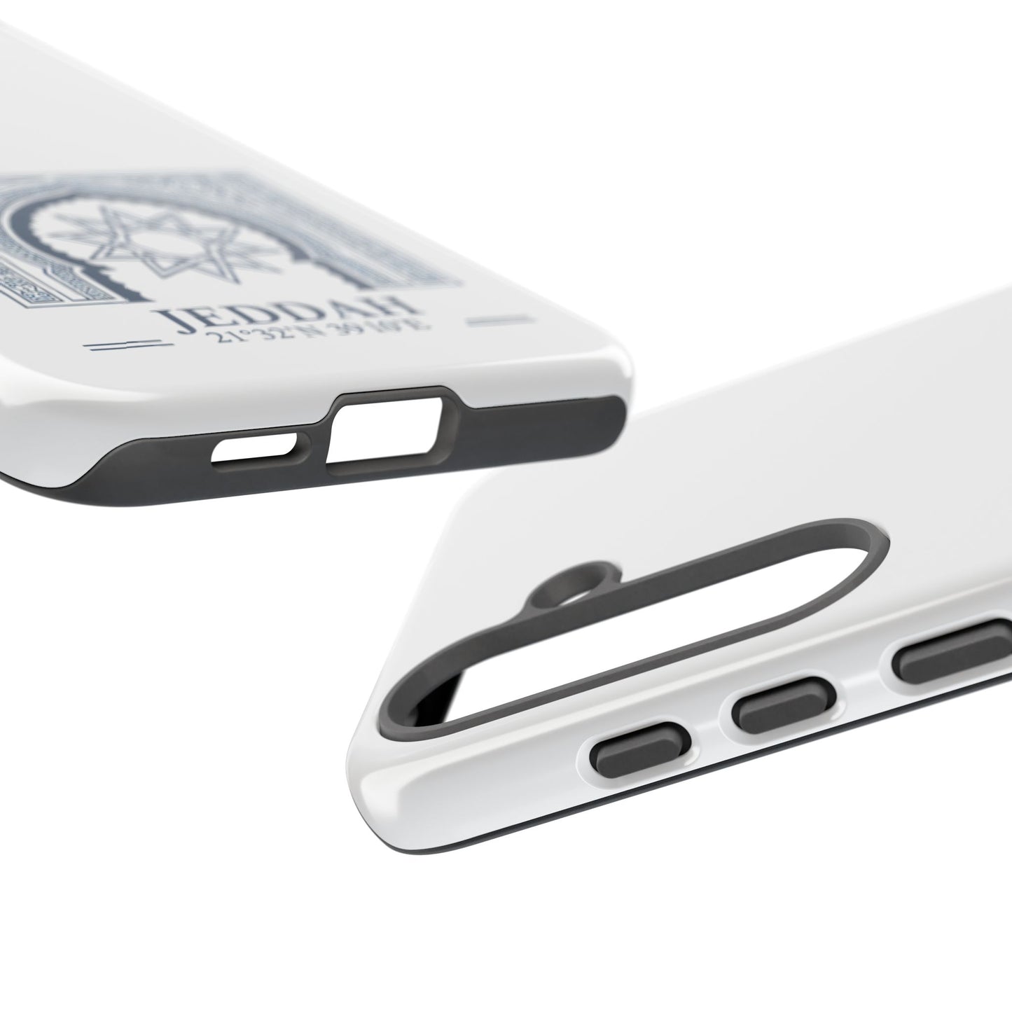 Jeddah Coordinates Phone Case — Blue Islamic Arch Travel Souvenir