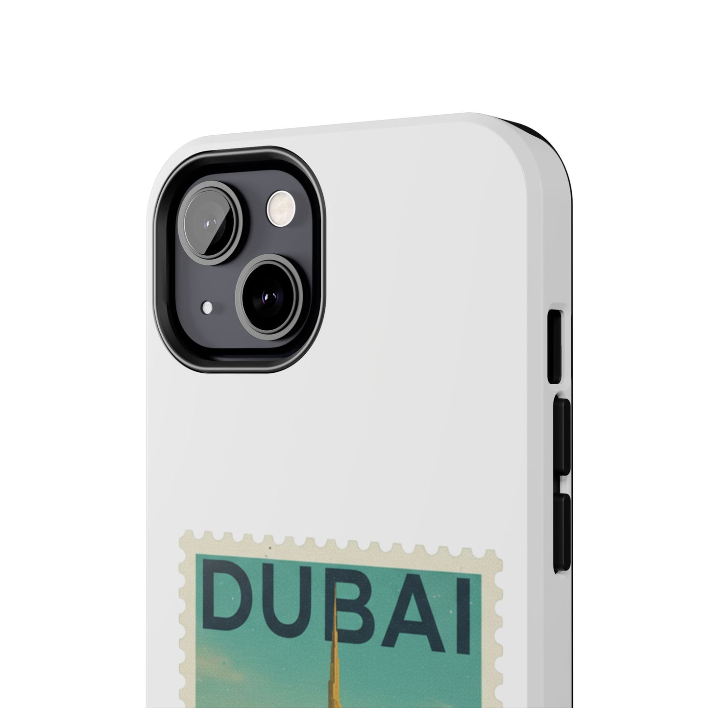 Coque de téléphone motif timbre-poste de Dubaï — Coque iPhone résistante inspirée du voyage