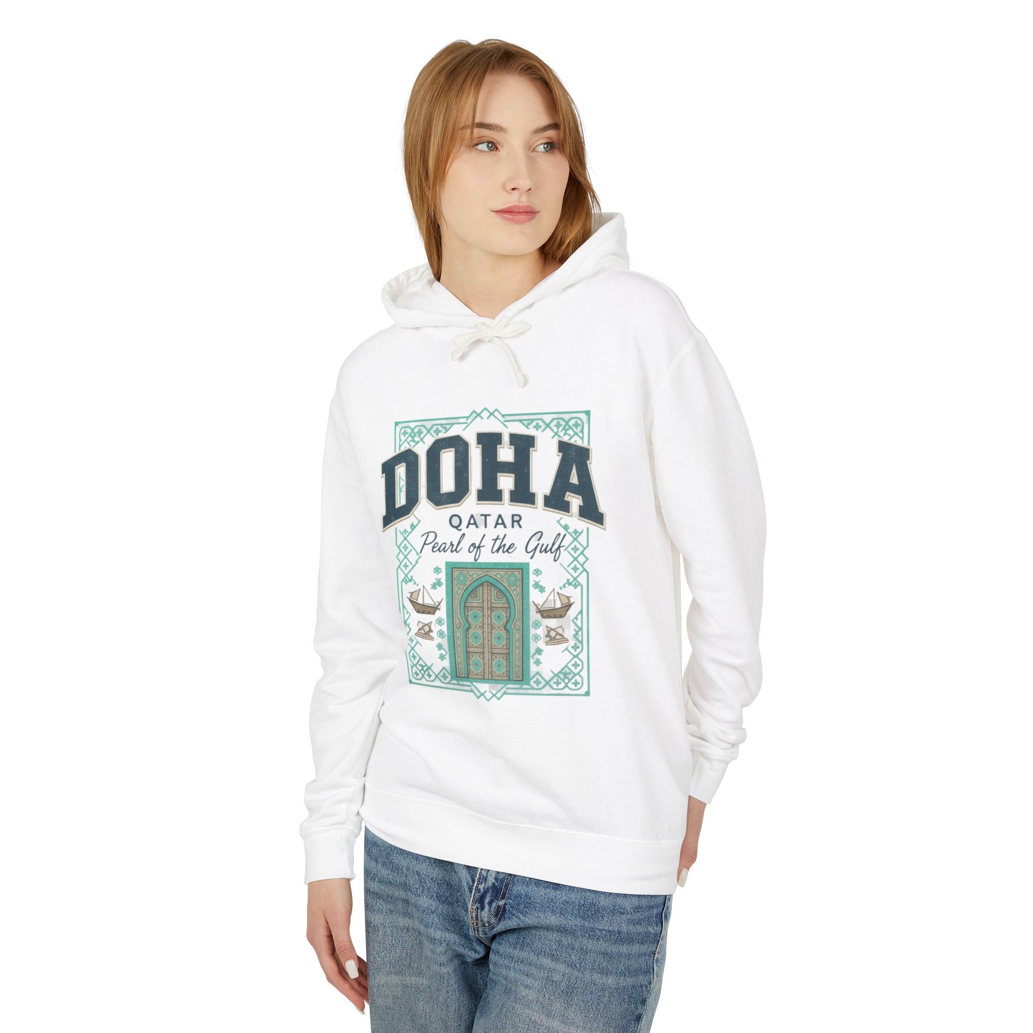 Doha Souvenir Hoodie — Qatar Pearl of the Gulf Travel Sweatshirt