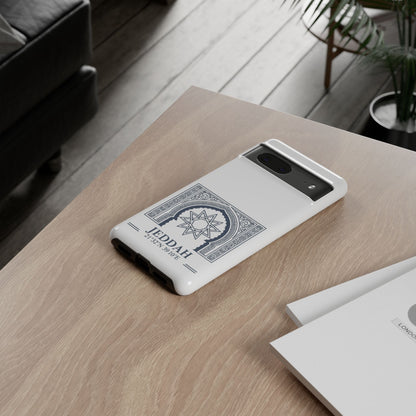 Jeddah Coordinates Phone Case — Arabic Arch Geometric Design