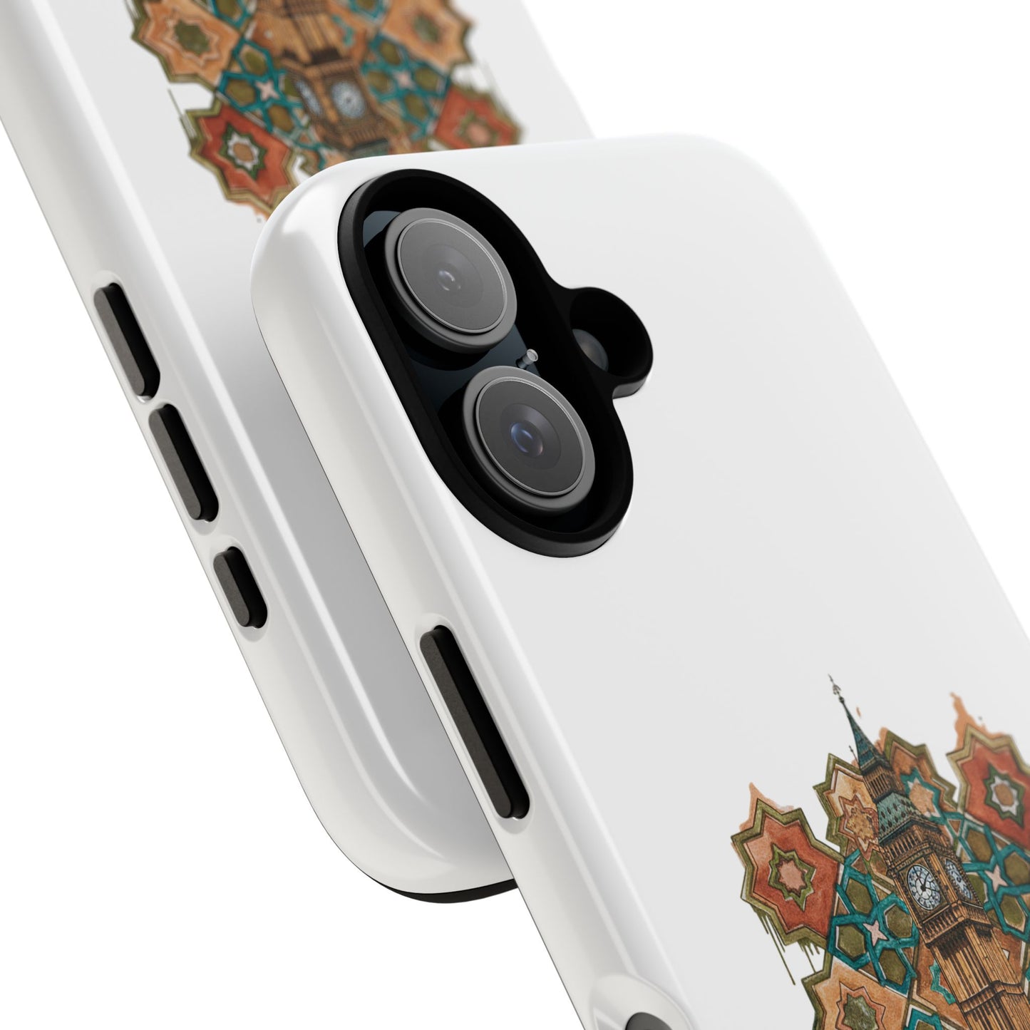 Cairo × London Phone Case — Vintage Mosaic Pyramids & Big Ben Travel Design