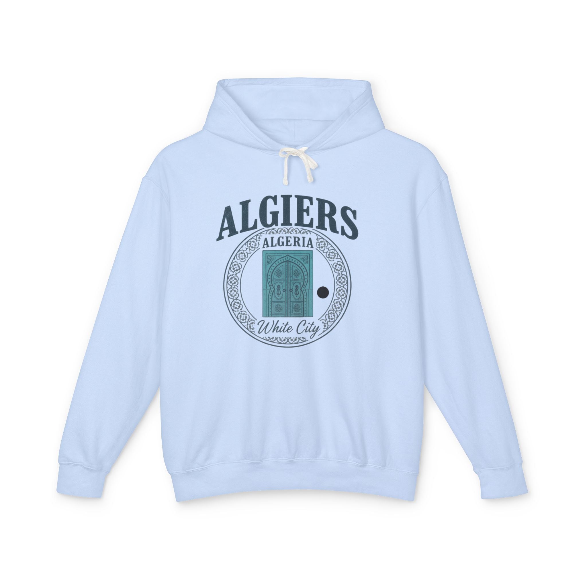 Algiers Algeria Vintage Door Hoodie — White City Travel Sweatshirt