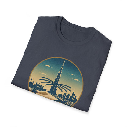 Dubai Skyline T-Shirt – Vintage Burj Khalifa Travel Tee