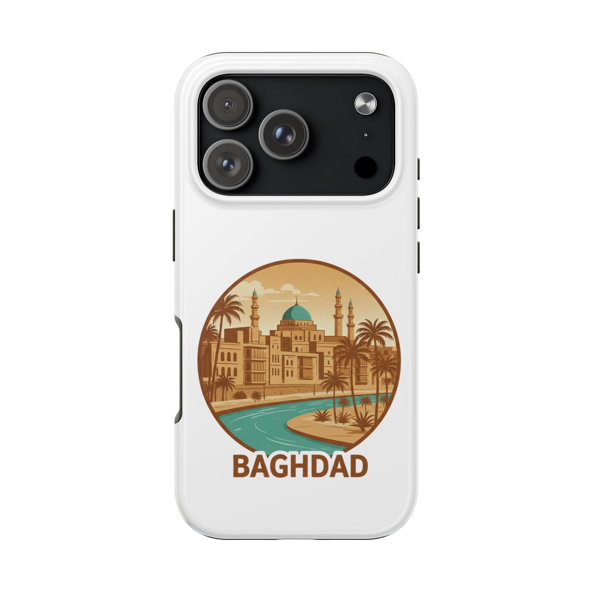 Baghdad Illustrated Tough Phone Case — Vintage Middle East Cityscape Protective Cover