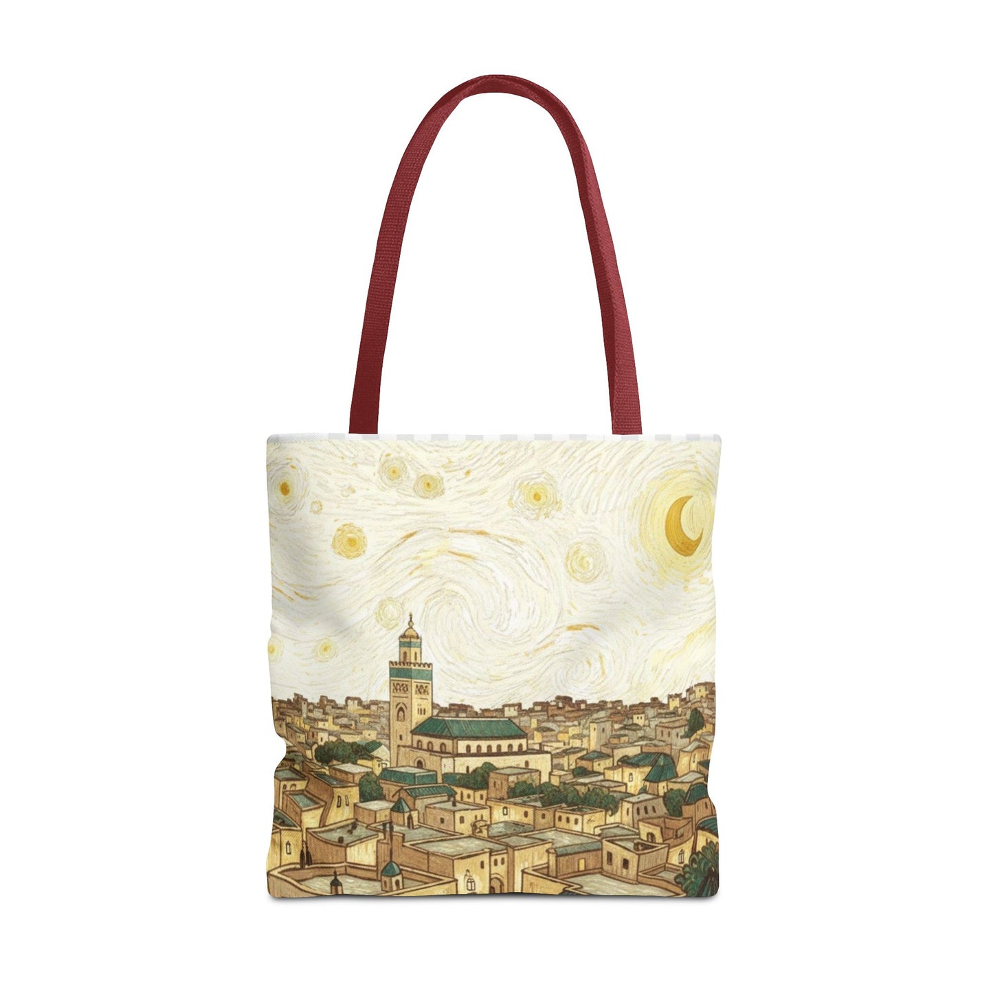 Starry Night Cityscape Tote Bag — Vintage Moroccan Skyline All-Over Print