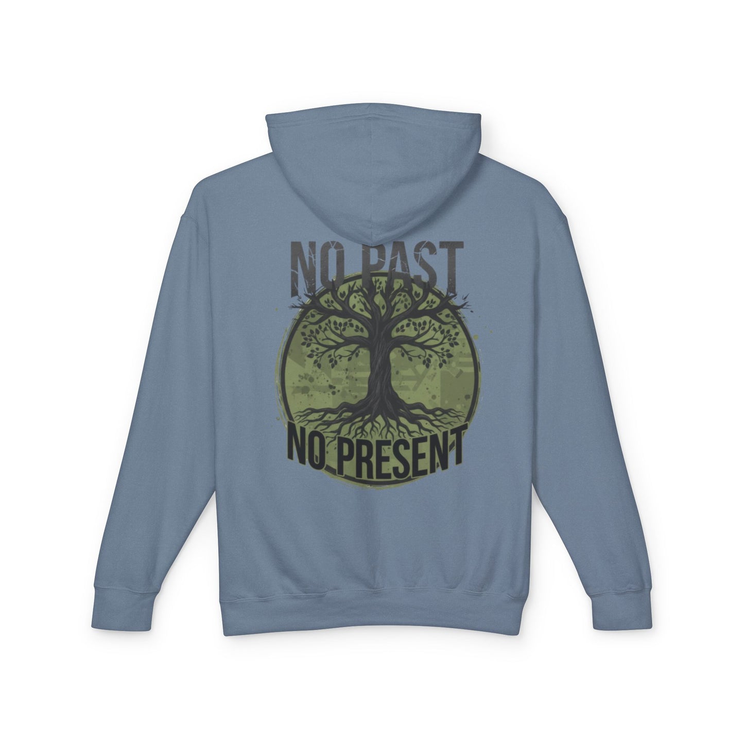 Tree of Roots Hoodie — "No Past No Present" Environmental Graphic Hoodie