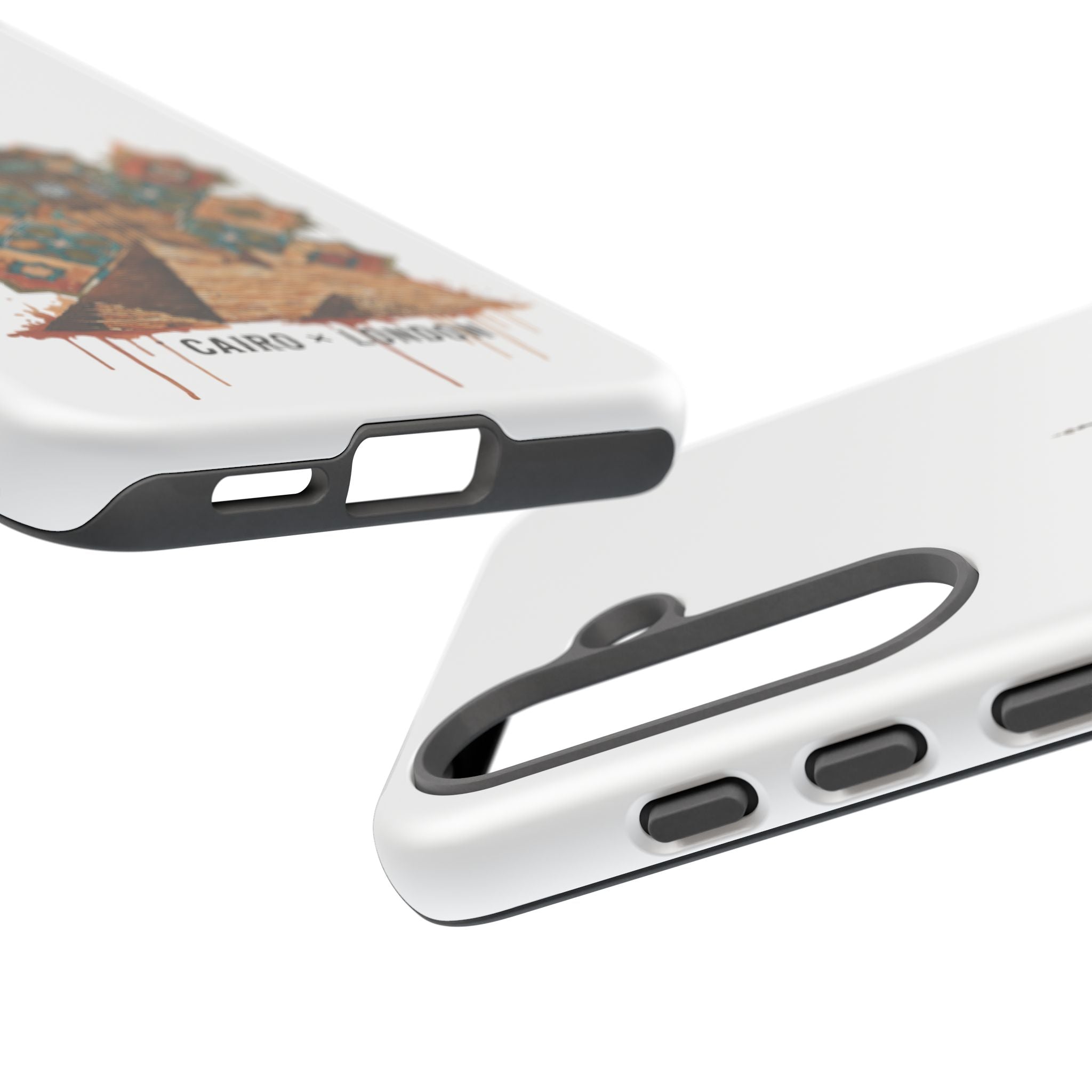 Cairo × London Phone Case — Vintage Mosaic Pyramids & Big Ben Travel Design