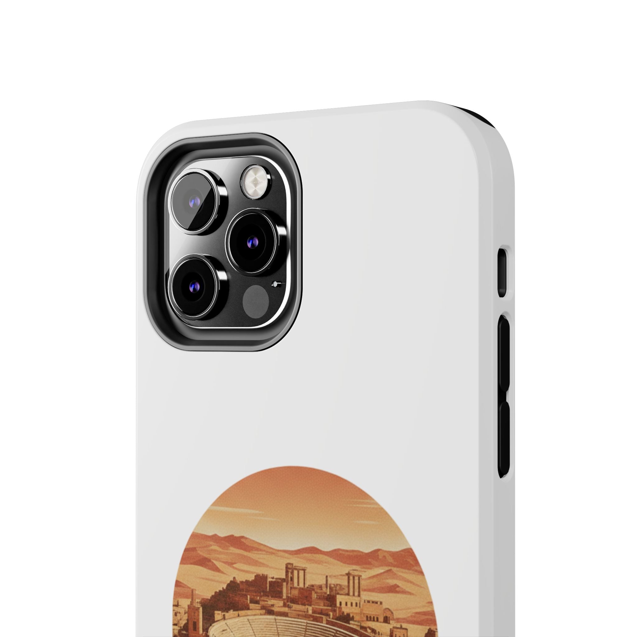Amman Coliseum Tough Phone Case — Vintage Desert Cityscape Protective Cover
