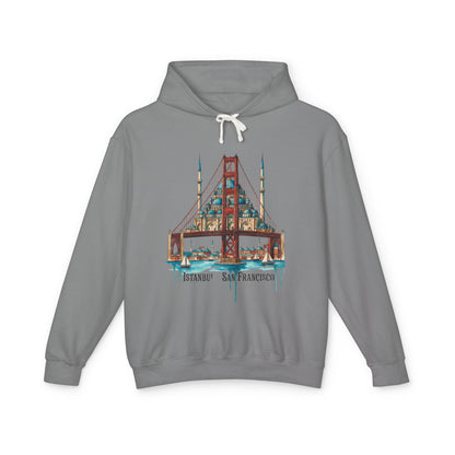 Istanbul × San Francisco Bridge Hoodie — Travel Cityscape Graphic Sweatshirt