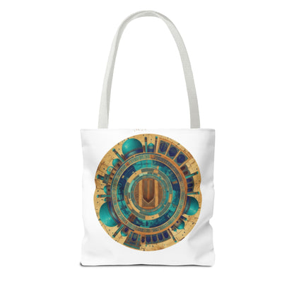 Tote Bag — Teal & Gold Mandala Cityscape Tote