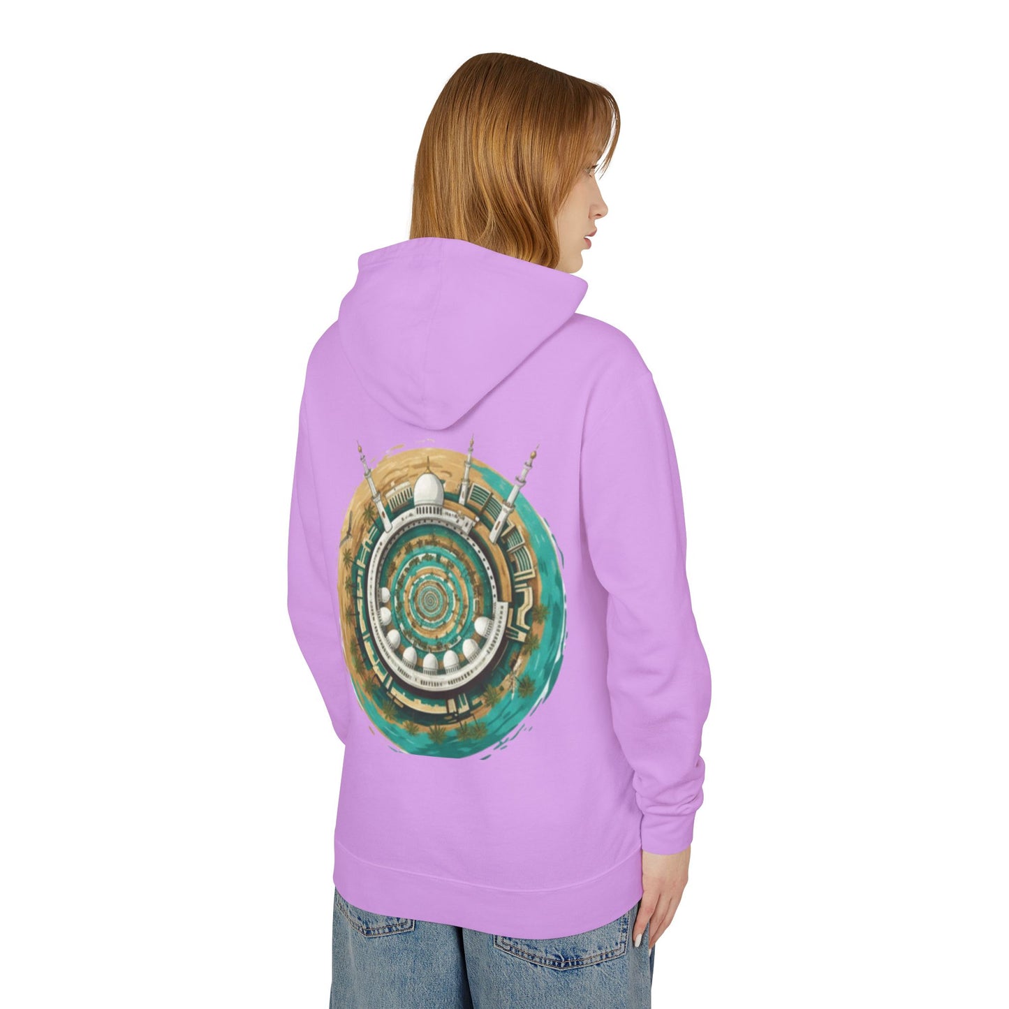 Mandala Mosque Hoodie — Islamic Geometric Art Backprint Hoodie
