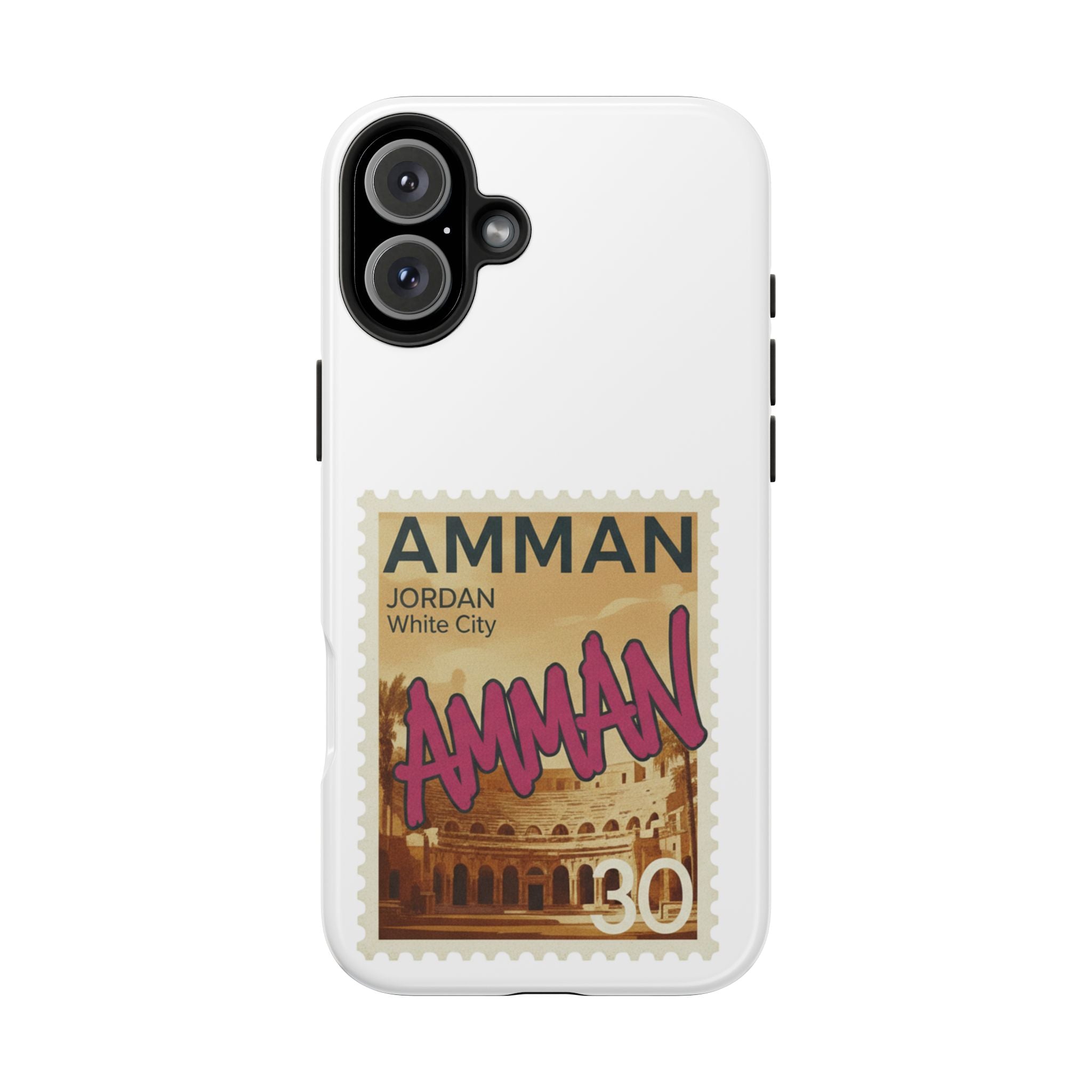 Amman Stamp Tough Phone Case — Jordan Travel Vintage Postage Design