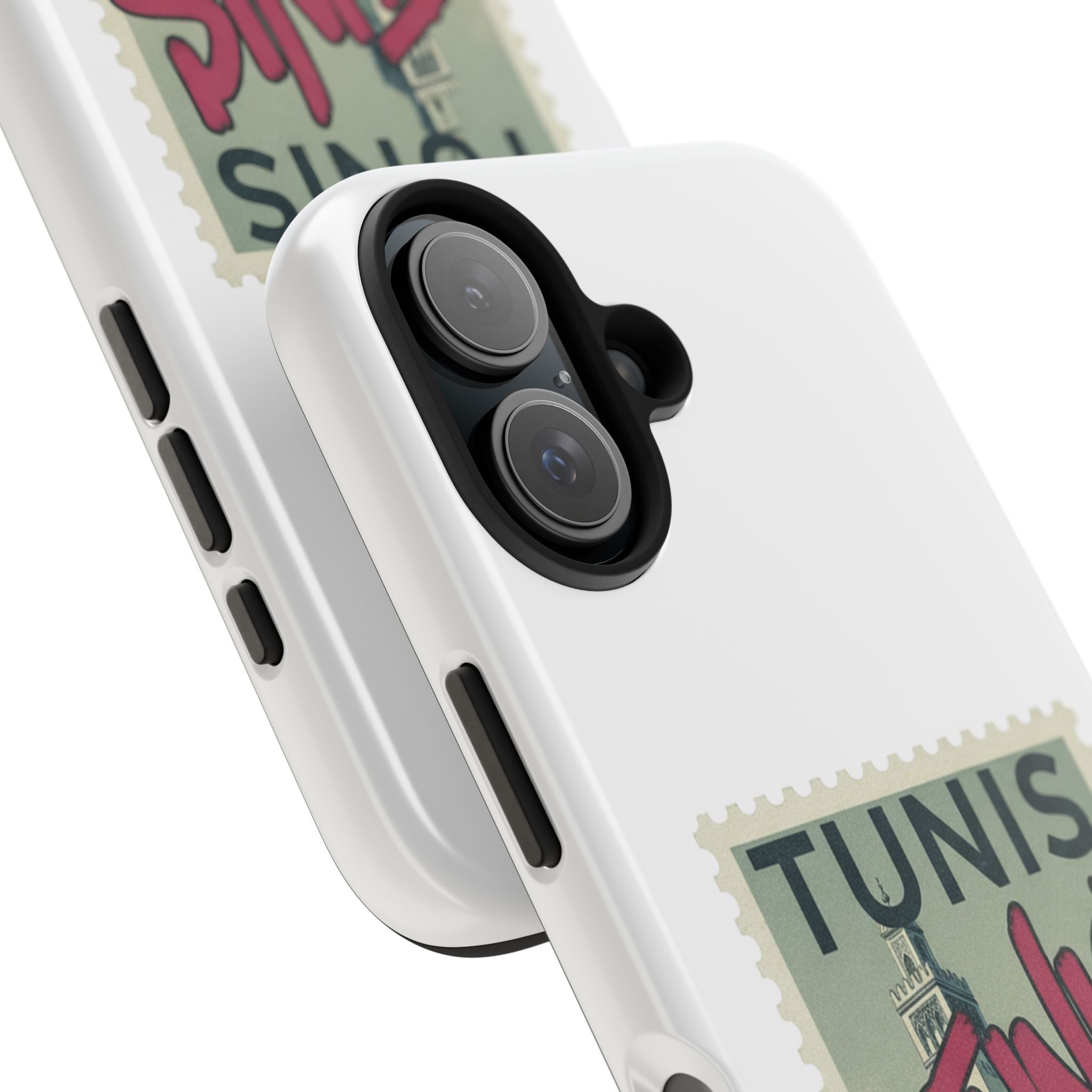 Tunis Vintage Stamp Tough Phone Case — Retro Tunisia Travel Phone Cover