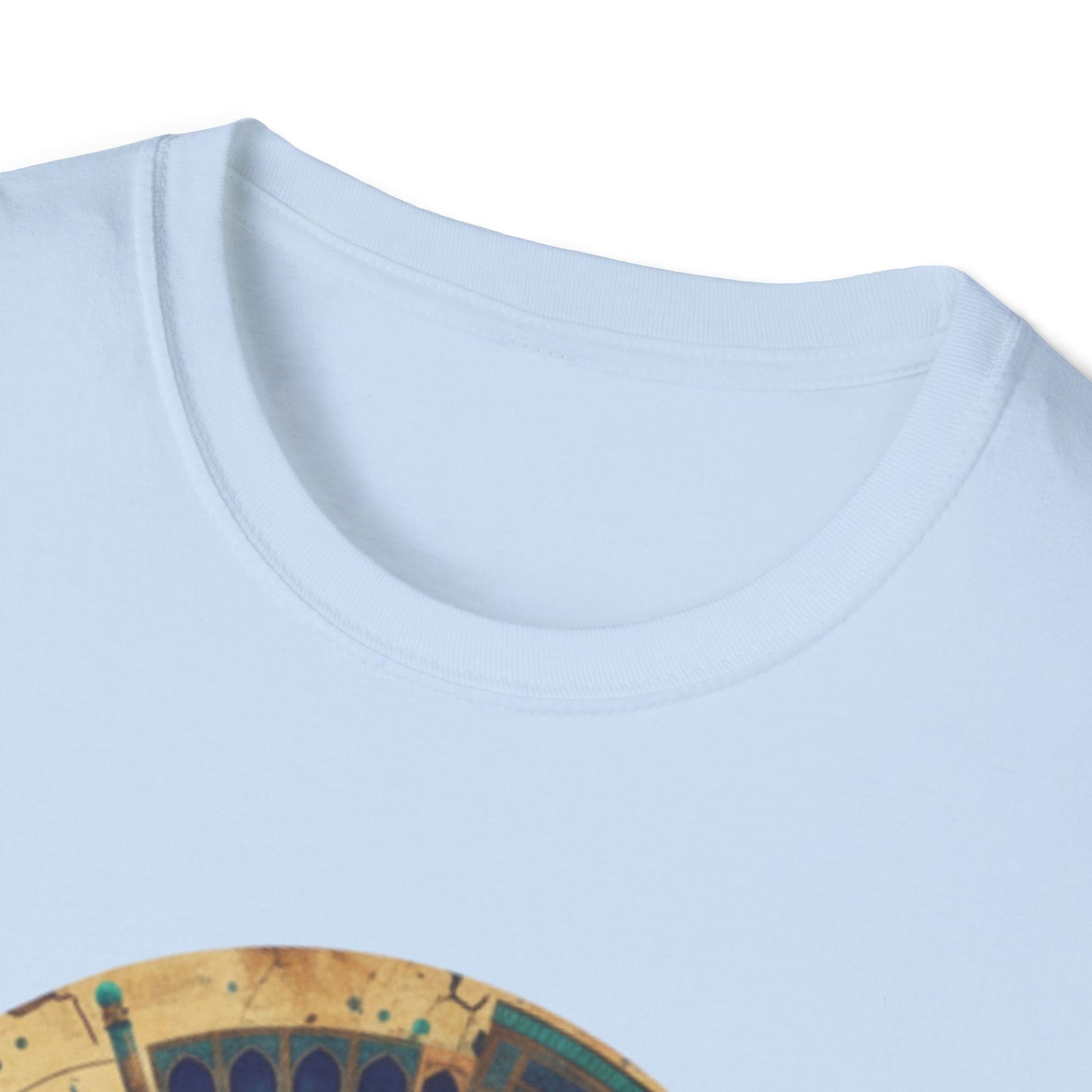 Sacred Geometry Mandala T-Shirt — Teal & Gold Spiritual Art Tee