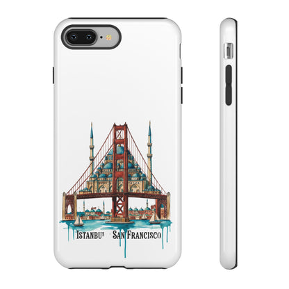 City Bridge Phone Case — Istanbul × San Francisco Illustrated Travel Design