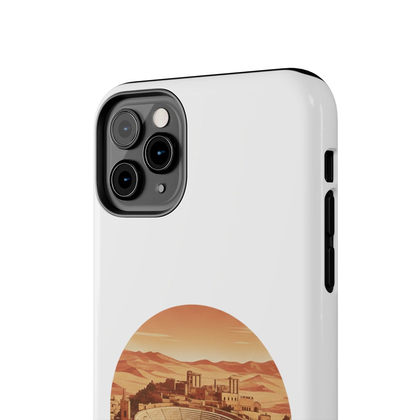 Amman Coliseum Tough Phone Case — Vintage Desert Cityscape Protective Cover