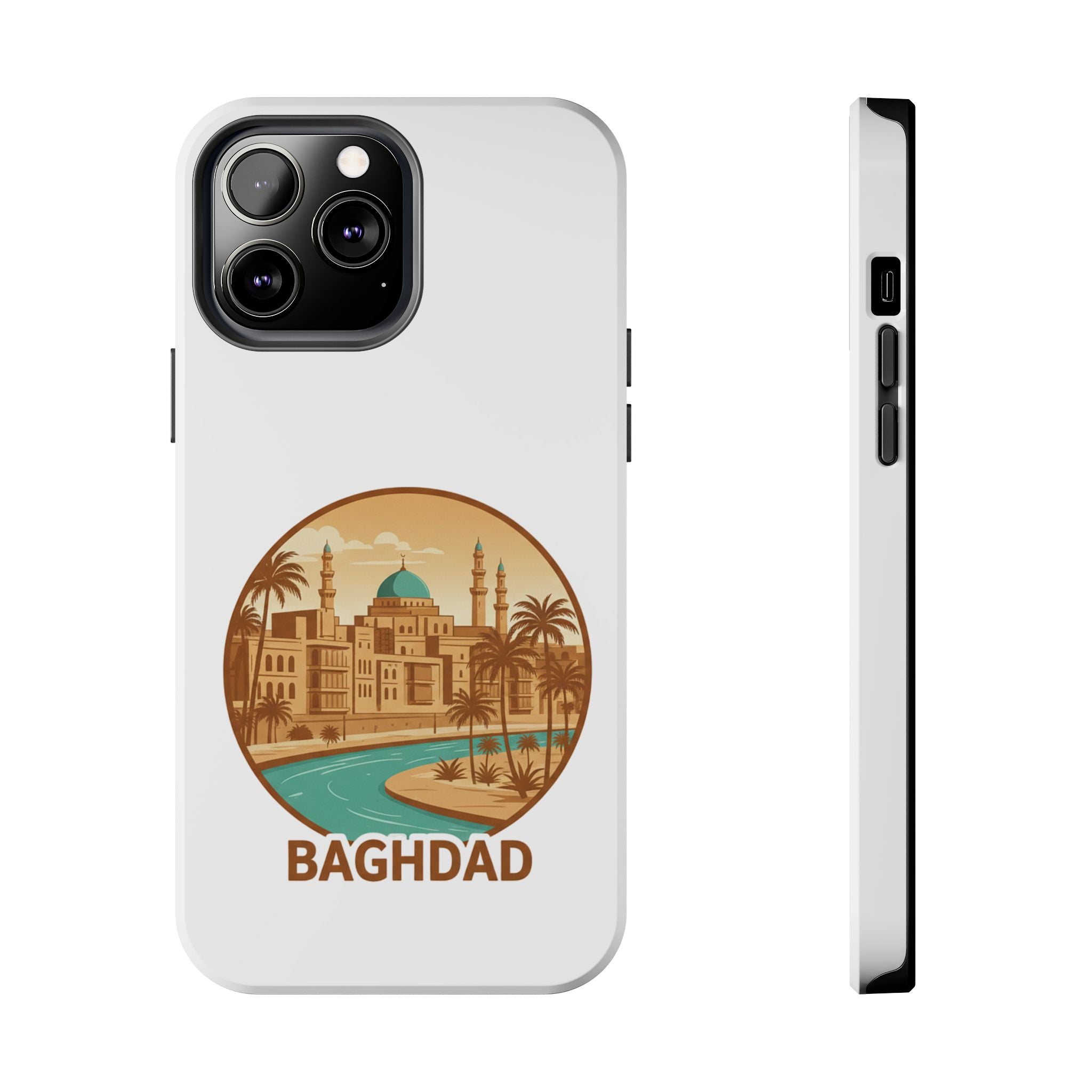 Baghdad Illustrated Tough Phone Case — Vintage Middle East Cityscape Protective Cover