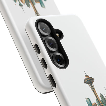 Coque de téléphone résistante Doha x Seattle Skyline — Protection pour téléphone inspirée de la ville