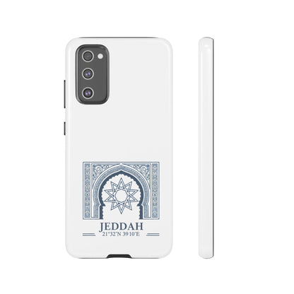 Jeddah Coordinates Phone Case — Blue Islamic Arch Travel Souvenir