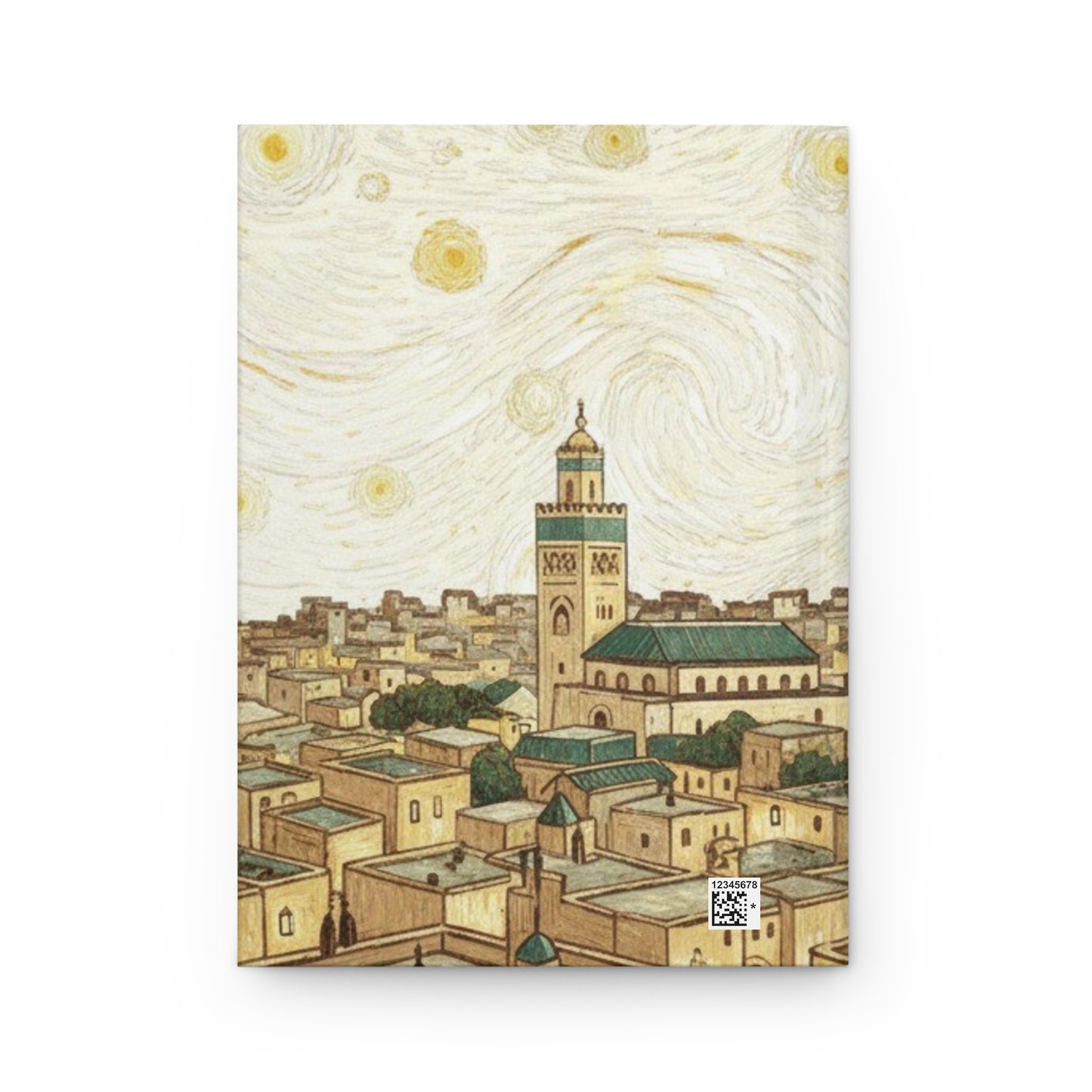 Moroccan Nightscape Hardcover Journal — Starry City Skyline Notebook
