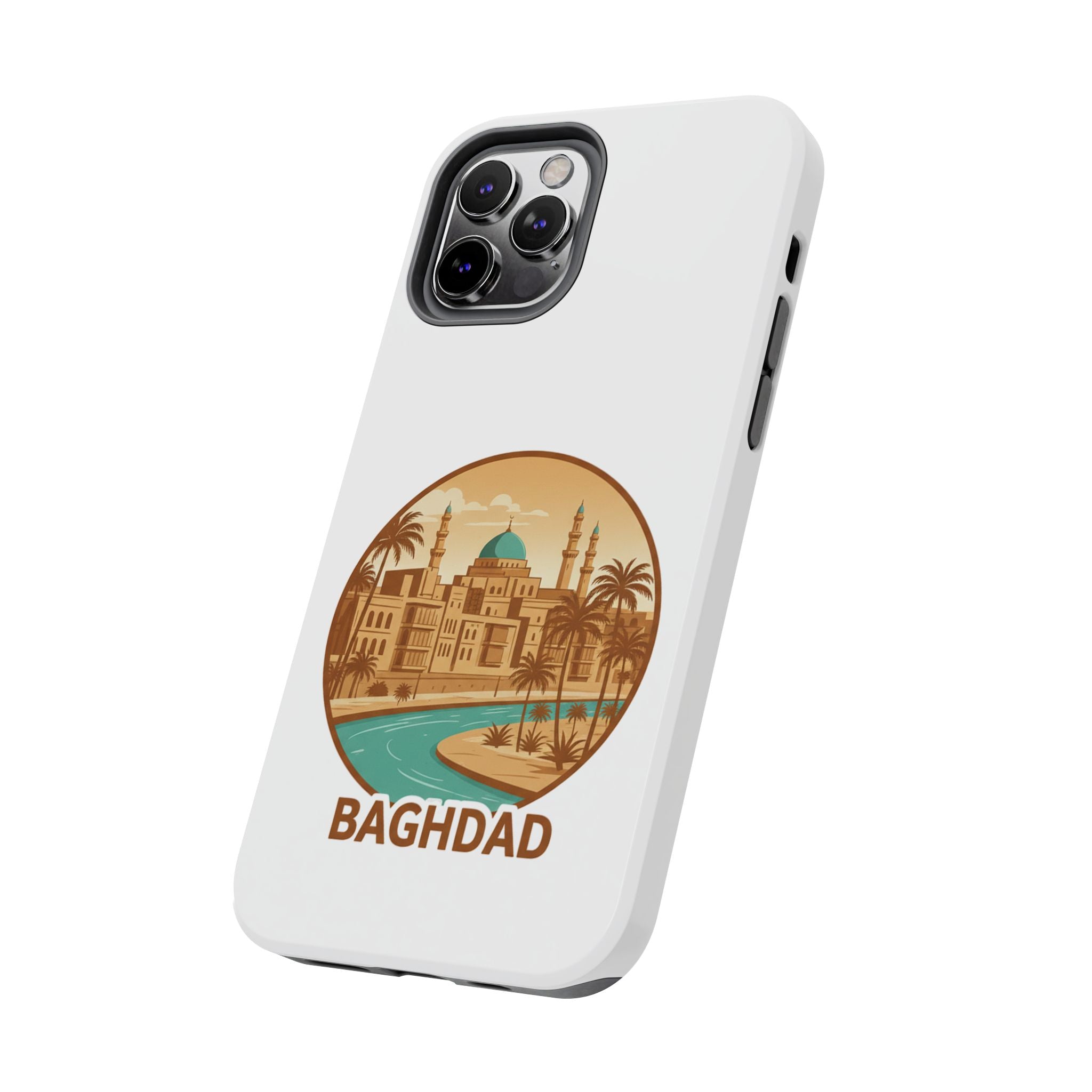 Baghdad Illustrated Tough Phone Case — Vintage Middle East Cityscape Protective Cover