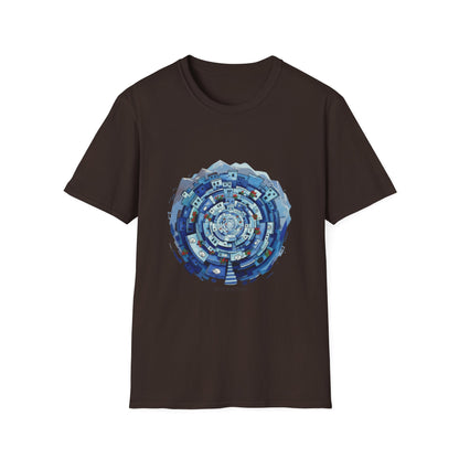 Blue Spiral Mandala T-Shirt — Abstract Ocean Vibe Graphic Tee