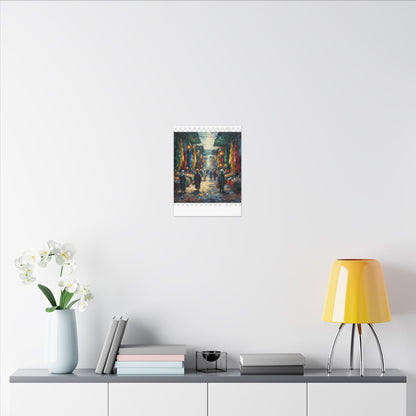 Middle Eastern Market Matte Canvas Wall Art — Colorful Bazaar Street Scene