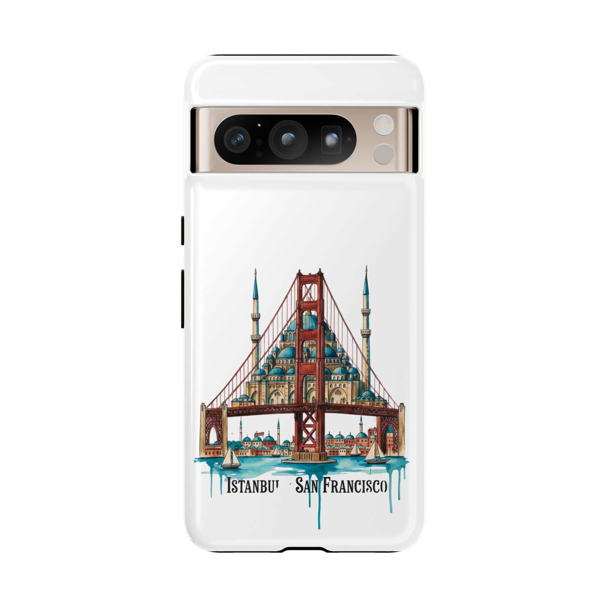 City Bridge Phone Case — Istanbul × San Francisco Illustrated Travel Design
