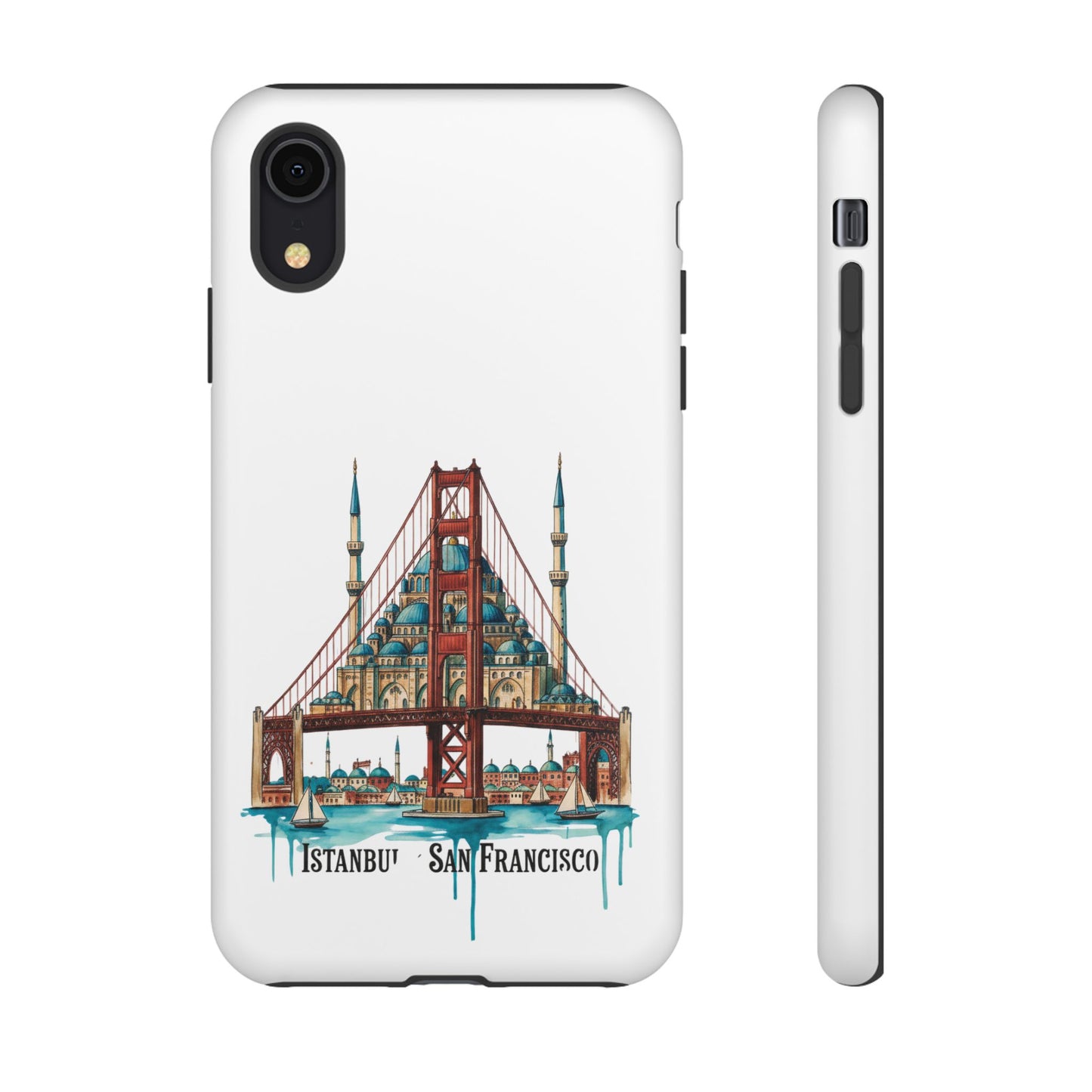 City Bridge Phone Case — Istanbul × San Francisco Illustrated Travel Design