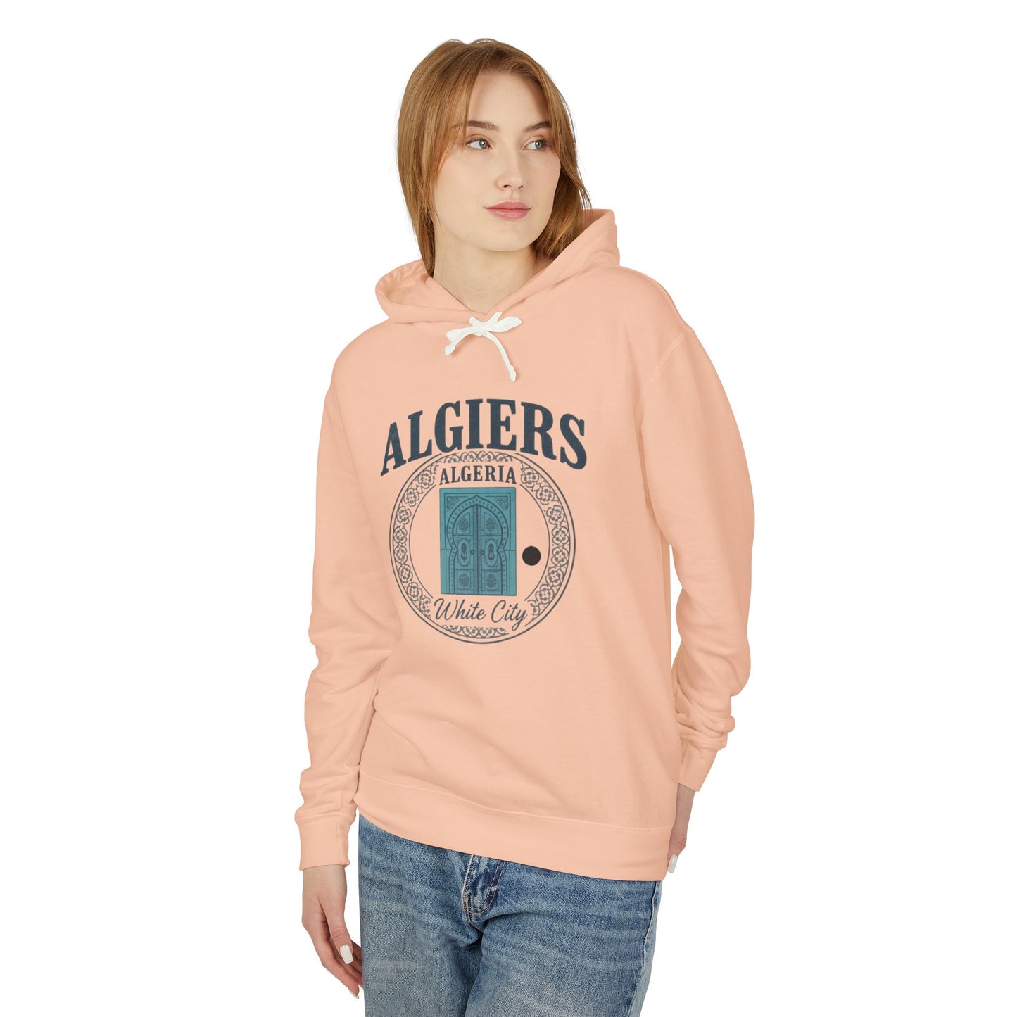 Algiers Algeria Vintage Door Hoodie — White City Travel Sweatshirt