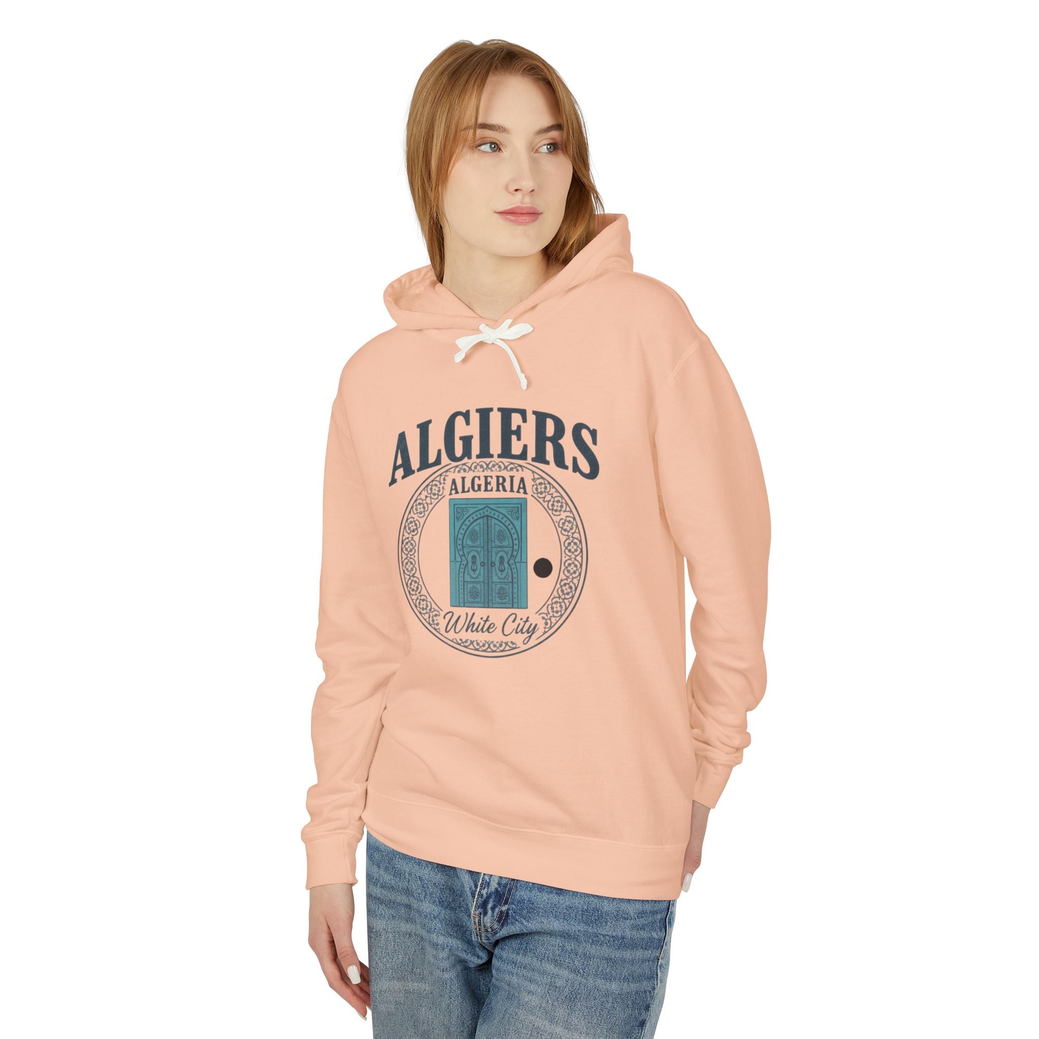 Algiers Algeria Vintage Door Hoodie — White City Travel Sweatshirt