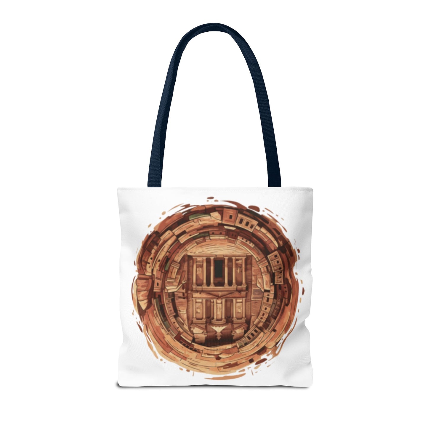 Petra Circle Art Tote Bag — Ancient Rose Sandstone Illustration