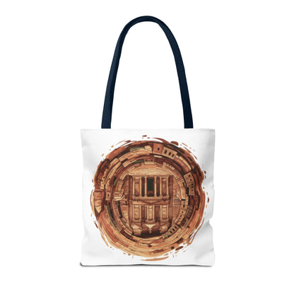 Petra Circle Art Tote Bag — Ancient Rose Sandstone Illustration
