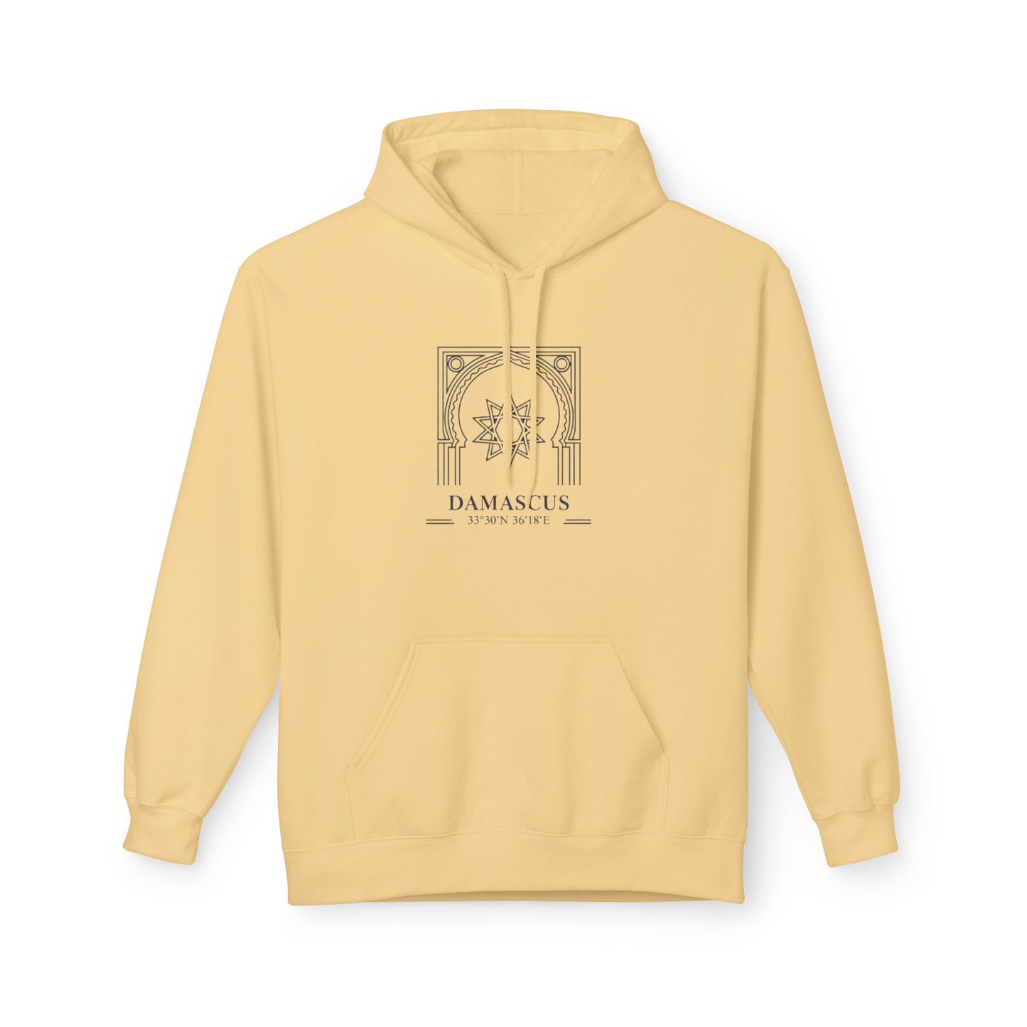 Damascus Heritage Hoodie — Minimal Middle Eastern Motif