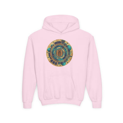 Youth Hoodie with Vintage Aztec Compass Graphic