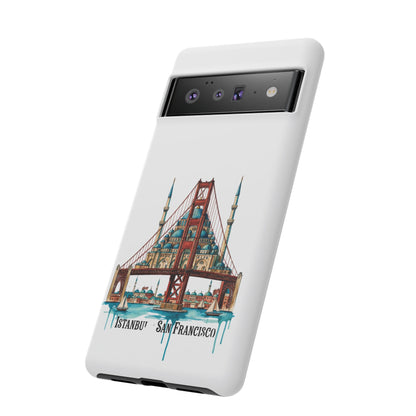 City Bridge Phone Case — Istanbul × San Francisco Illustrated Travel Design