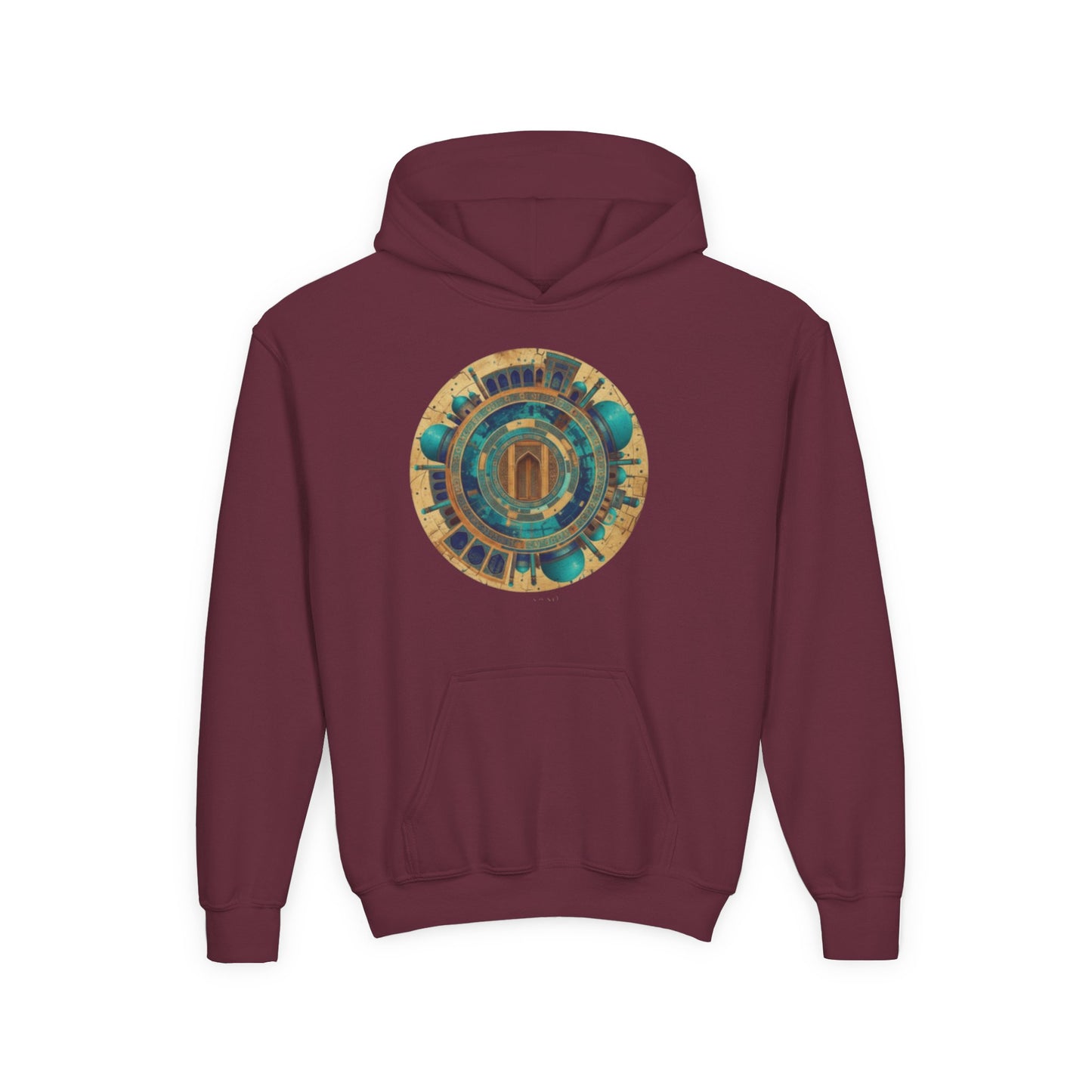 Youth Hoodie with Vintage Aztec Compass Graphic
