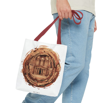 Petra Circle Art Tote Bag — Ancient Rose Sandstone Illustration