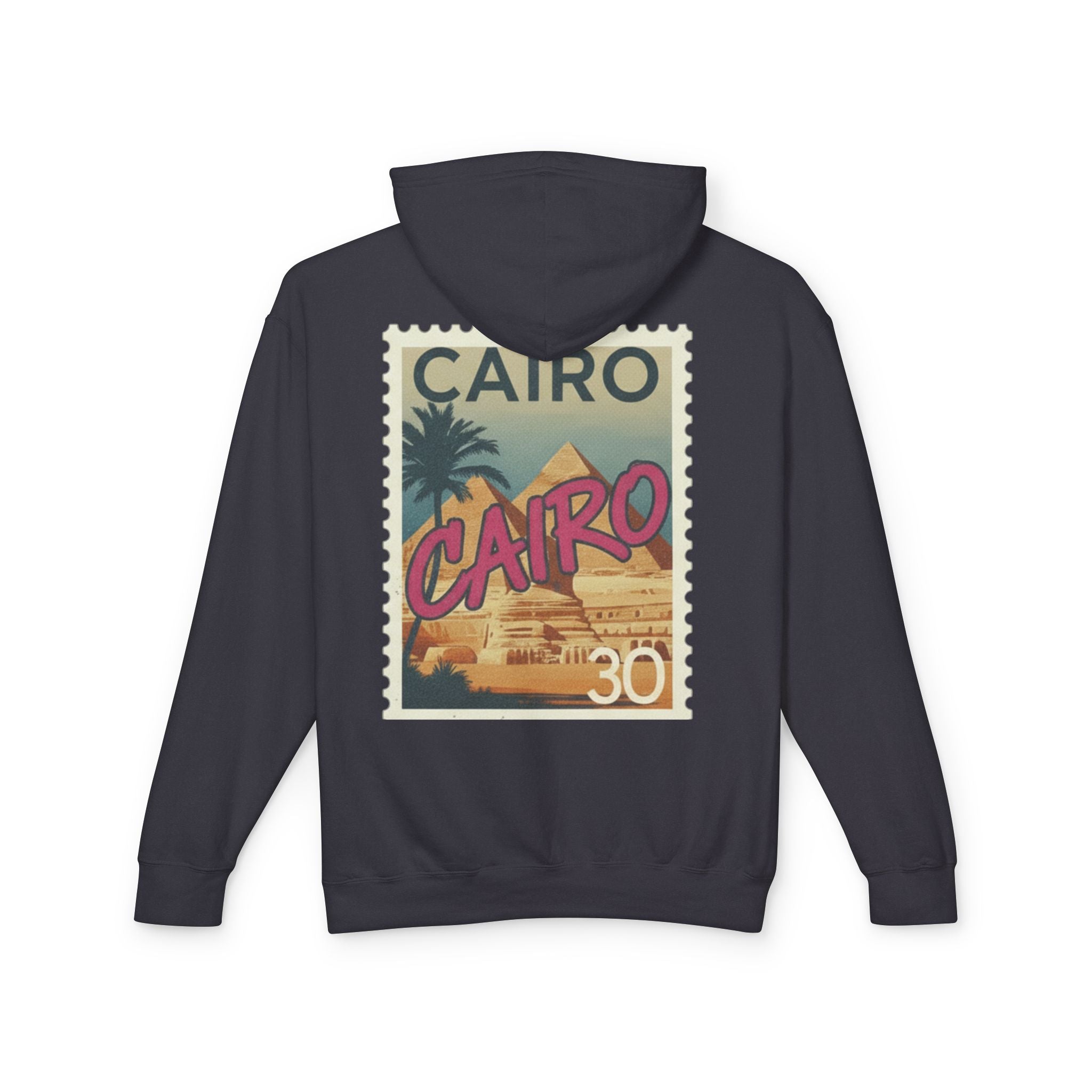 Cairo Vintage Postage Stamp Hoodie — Retro Egypt Travel Sweatshirt