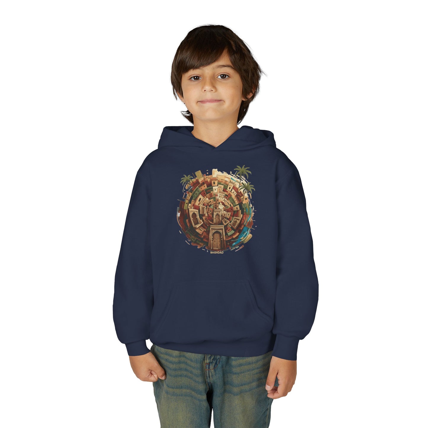 Youth Hoodie — Tropical Mini World Graphic Pullover