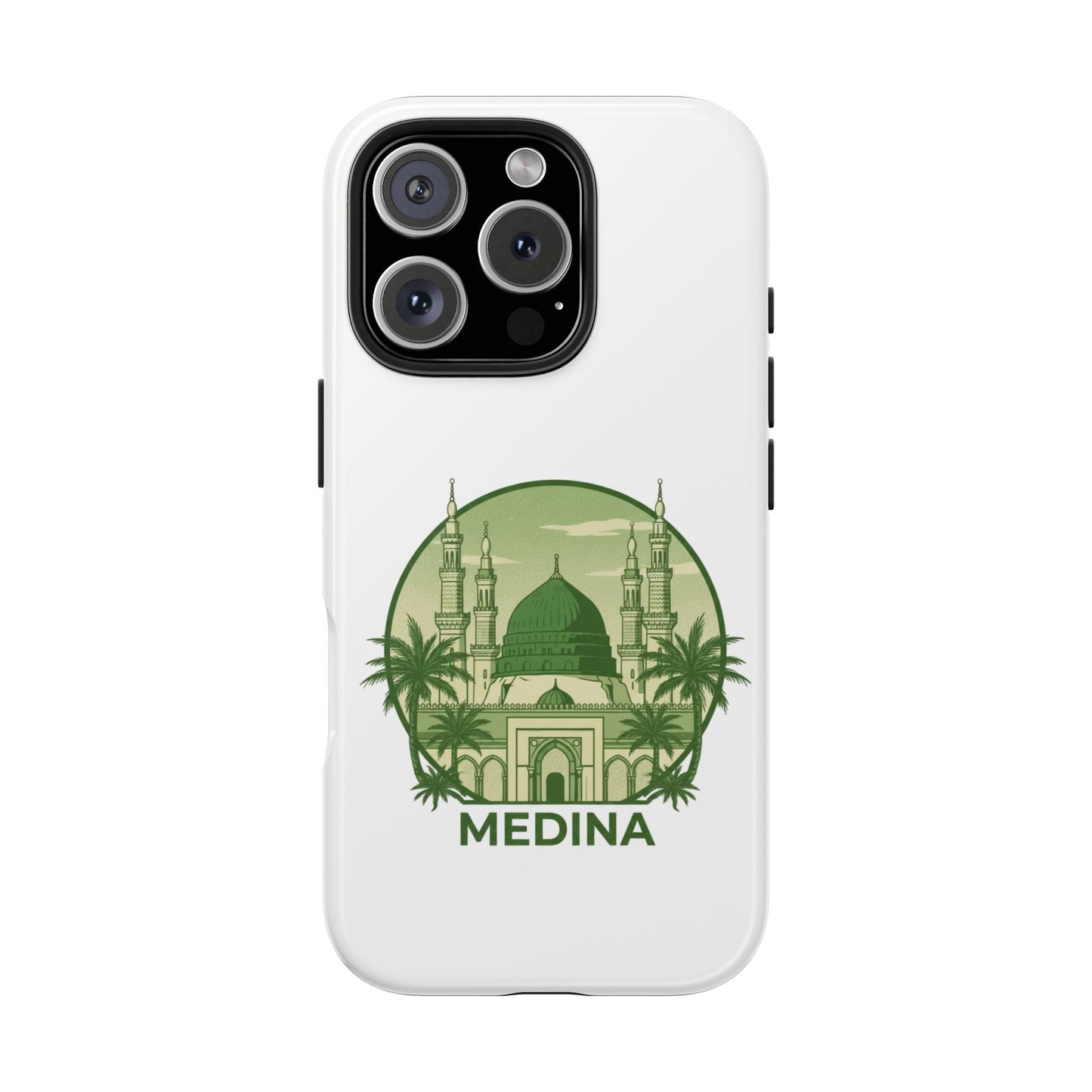 Medina Mosque Tough Phone Case – Islamic Landmark Green Phone Cover
