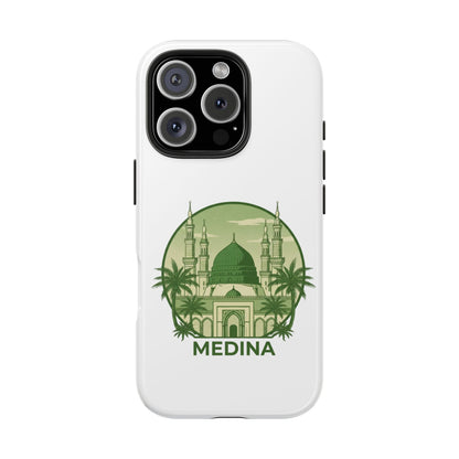 Medina Mosque Tough Phone Case – Islamic Landmark Green Phone Cover