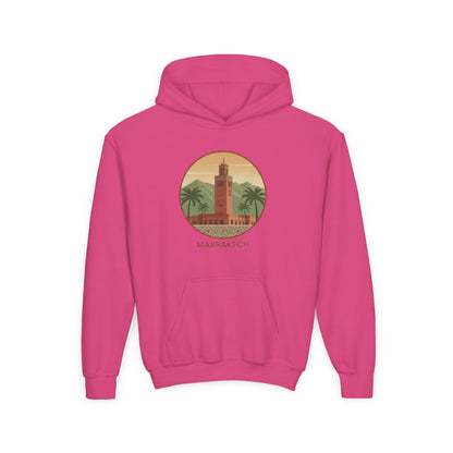 Marrakech Youth Hoodie – Vintage Palm Sunset Travel Sweatshirt