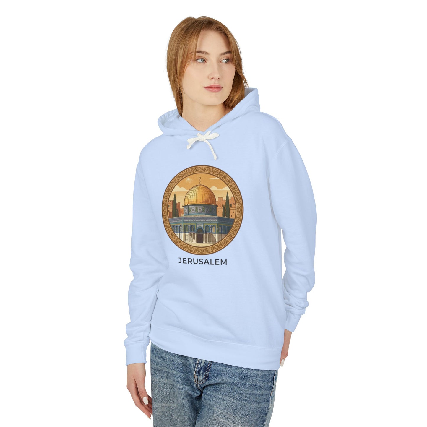 Jerusalem Dome Graphic Hoodie — Vintage Holy City Travel Sweatshirt