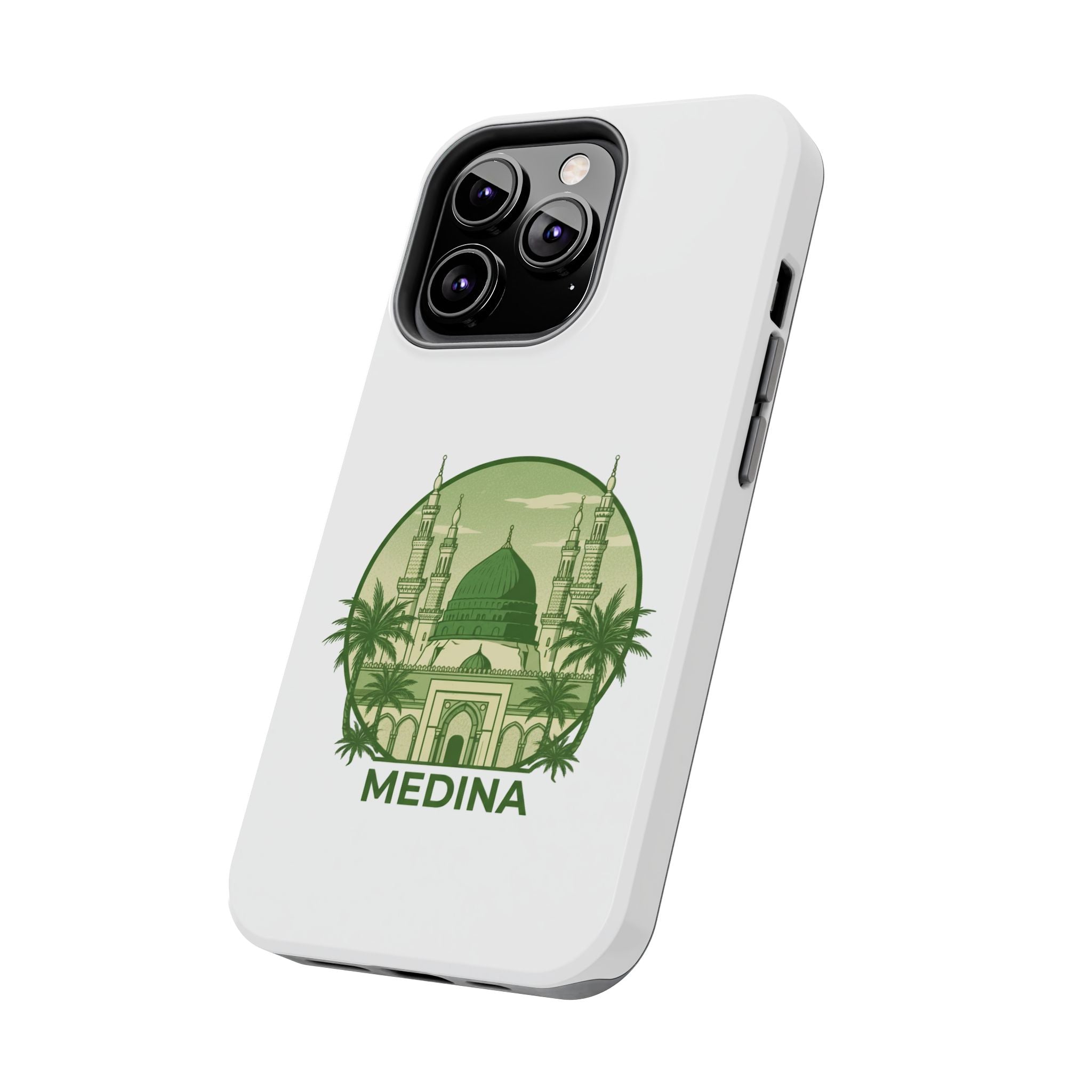 Medina Mosque Tough Phone Case – Islamic Landmark Green Phone Cover