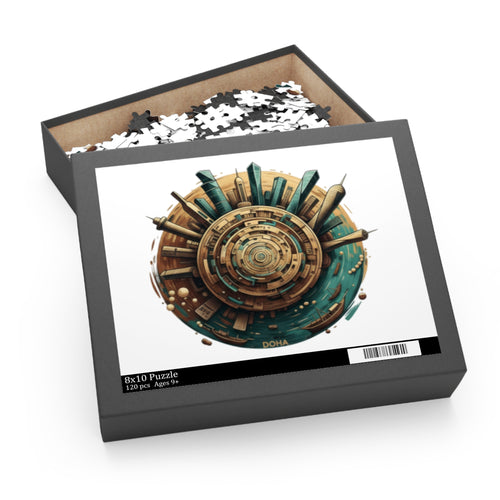 Doha Cityscape Puzzle — Circular Futuristic Skyline 120/252/500-Piece
