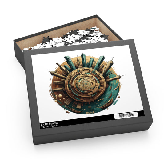 Doha Cityscape Puzzle — Circular Futuristic Skyline 120/252/500-Piece