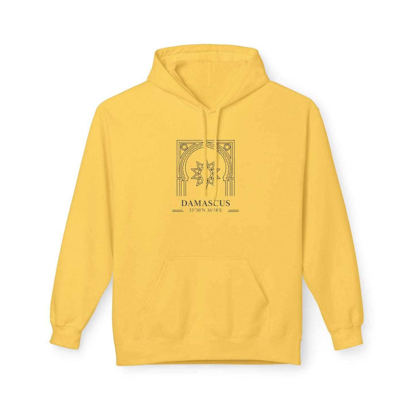 Damascus Heritage Hoodie — Minimal Middle Eastern Motif