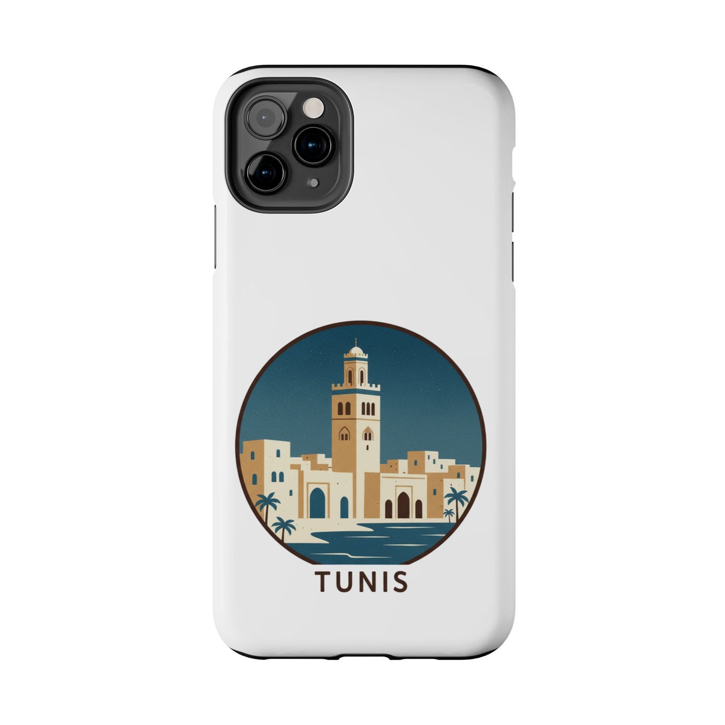 Coque de téléphone motif paysage urbain de Tunis — Coque de protection résistante pour iPhone